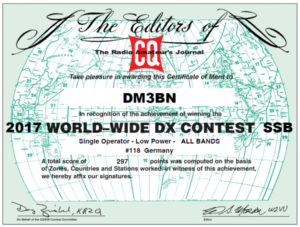 CQ World Wide DX SSB Contest 2018